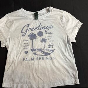 Wild Fable White Tee with Blue Palm Springs Print